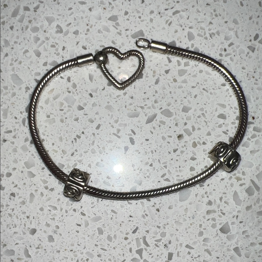 Pandora Silver Heart Charm Bracelet